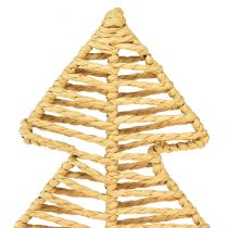 Artículo Árbol de Navidad decorativo rafia metálica negro natural 21x11,5x45cm