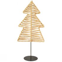 Artículo Árbol de Navidad decorativo rafia metálica negro natural 21x11,5x45cm