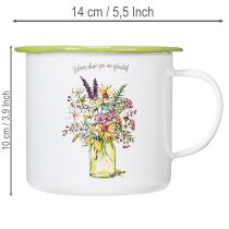 Artículo Taza/maceta decorativa, esmaltada, Ø11,5 cm, H10 cm