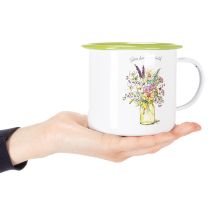 Artículo Taza/maceta decorativa, esmaltada, Ø11,5 cm, H10 cm
