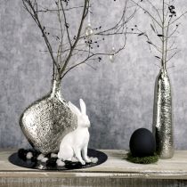 Artículo Florero decorativo florero de metal martillado plateado Ø9,5cm H32cm