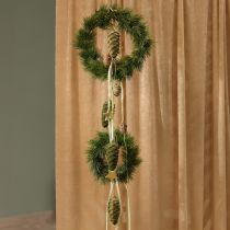 Artículo Colgador de conos decorativos piñas verdes flocadas 11,5cm 6 uds