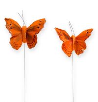 Artículo Mariposa deco en alambre Naranja 8cm 12pcs