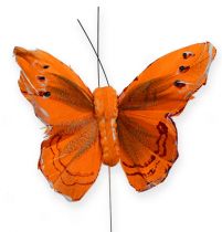 Artículo Mariposa deco en alambre Naranja 8cm 12pcs