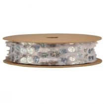 Artículo Cinta decorativa aspecto pelo y efecto holográfico gris plateado 25mm 10m