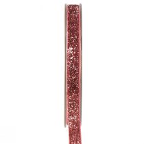 Artículo Cinta decorativa cinta rosa brillante cinta de joyería glamour W10mm L10m