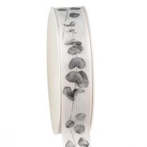 Artículo Cinta decorativa cinta para joyería eucalipto blanco gris A25mm L20m