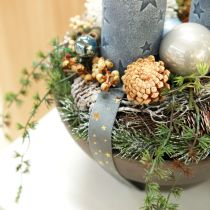 Artículo Cinta de terciopelo, cinta de estrella, gris dorado, cinta decorativa, 25 mm de ancho, 8 m de largo