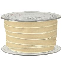Artículo Cinta decorativa cinta de terciopelo cinta de regalo Terciopelo Beige 10mm 20m