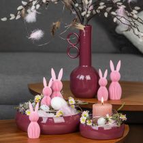 Artículo Conejito de Pascua decorativo fabricado en plástico, suministrado en forma de conejito, 11cm, 4 piezas.
