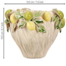 Artículo Maceta decorativa de cerámica con diseño de limones para un toque sureño Ø19,5cm