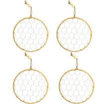 Artículo Anillos decorativos de rafia de metal para colgar, Ø20cm, 4 piezas, decoración de pared boho, decoración de ventanas