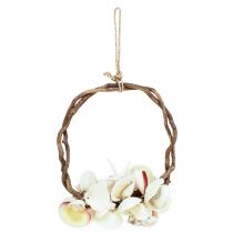Artículo Anillo decorativo marítimo con caracoles y conchas marinas - blanco natural, Ø 25 cm - perfecto para decoración de inspiración costera