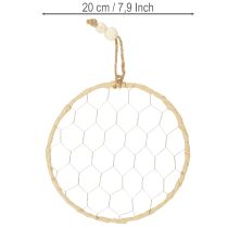 Artículo Anillos colgantes decorativos de rafia metálica, Ø20cm, 4 piezas, decoración de pared estilo boho, decoración de ventana