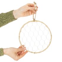 Artículo Anillos colgantes decorativos de rafia metálica, Ø20cm, 4 piezas, decoración de pared estilo boho, decoración de ventana