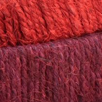 Artículo Anillo decorativo lazo decorativo de yute rojo rojo oscuro 4cm Ø30cm 2ud