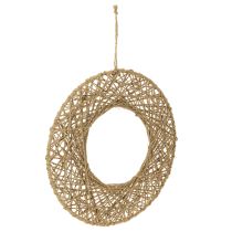 Artículo Anillos decorativos de yute, estilo natural, decoración colgante, estilo bohemio, Ø38cm, 2 piezas, anillos de metal, decoración de pared, decoración de ventana