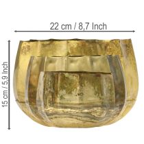 Artículo Bol decorativo de metal latón, Ø22/18/14 cm, juego de 3