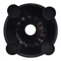 Artículo Cuenco decorativo de metal en negro – Diseño Gugelhupf, 26 cm – Elegante portavelas para un ambiente acogedor
