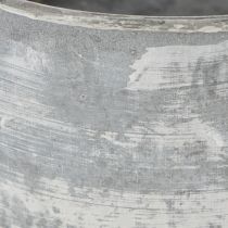 Artículo Bol decorativo de metal, ovalado, gris, L22,5/19,5/16 cm, juego de 3