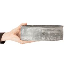 Artículo Bol decorativo de metal, ovalado, gris, L22,5/19,5/16 cm, juego de 3