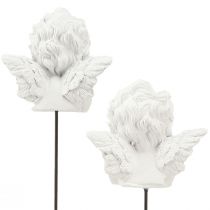 Artículo Tapón decorativo figuras de ángeles decoración de tumbas blanco H5cm 6 piezas