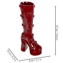Artículo Jarrón decorativo con forma de bota y diseño de lazo, 37 cm.