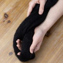 Artículo Lana decorativa, cordón de lana, lana afieltrada para manualidades creativas y floristería, 2 m, color negro