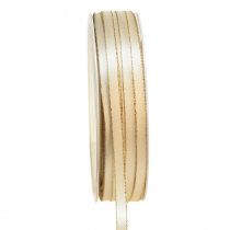 Artículo Cinta de raso doble para joyería en color crema dorado (ancho 6 mm, largo 50 m)