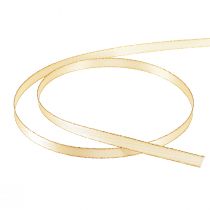 Artículo Cinta de raso doble para joyería en color crema dorado (ancho 6 mm, largo 50 m)