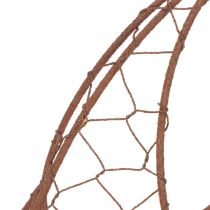 Artículo Cesta de alambre, maceta de metal, decoración de primavera, cesta de Pascua, marrón, acabado óxido, 34 cm de alto x 30 cm de largo.