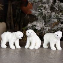 Artículo Figuras decorativas oso polar de pie y sentado blanco 16/20cm 3uds