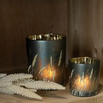 Artículo Elegante farola decorativa con motivo de hierba para dar un toque acogedor a la sala de estar, 12,5 cm, 2 piezas.