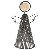 Artículo Figura Angel Navidad Metal Negro Natural 15.5cm 2uds