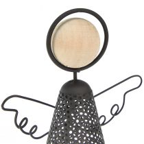 Artículo Figura Angel Navidad Metal Negro Natural 15.5cm 2uds