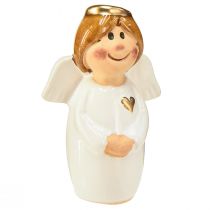 Artículo Adorable ángel de cerámica con detalles dorados blanco 7 cm - idea de regalo y decoración encantadora - 6 piezas