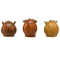 Artículo Adorables Colgantes de Búho - Tonos Marrón Rústico, 5,6 cm - Decoración Perfecta para Otoño y Navidad - Paquete de 3