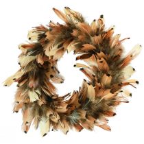 Artículo Corona de plumas plumas reales corona de plumas de faisán marrón Ø24cm