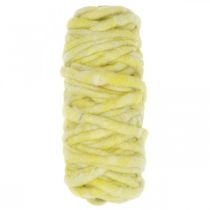 Artículo Cordón de fieltro con cordón de lana amarillo pastel 20m