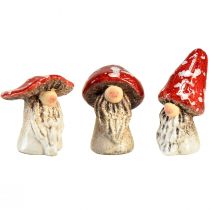 Artículo Figuras de gnomos de cuento de hadas – rojo con puntos blancos, 7,5 cm – decoración mágica para el jardín y el hogar – 6 piezas