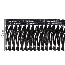 Artículo Cinta negra con flecos de 4 cm, ribete de cordón, lúrex decorativo con flecos de 25 m