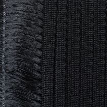 Artículo Cinta negra con flecos de 4 cm, ribete de cordón, lúrex decorativo con flecos de 25 m