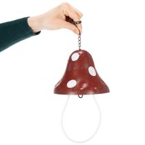 Artículo Comedero metálico para plantas acuáticas, diseño de amanita muscaria, colgante, rojo y blanco, 25,5 cm.