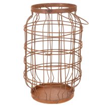Artículo Farol de jardín, metal, acabado oxidado, asa, estilo vintage, Ø19,5 cm