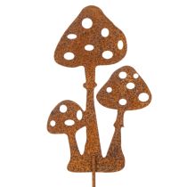 Artículo Estaca de jardín, acero envejecido, estaca decorativa para setas amanita muscaria, 15 cm, 6 unidades