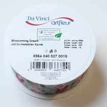 Artículo Cinta de regalo con diseño floral para envolver regalos con elegancia, 15 m