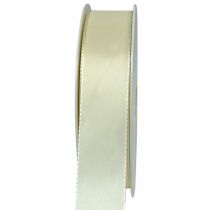 Cinta regalo y decoración crema 25mm 50m