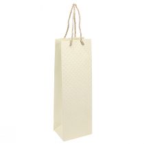 Artículo Bolsa regalo para botellas papel crema 12×9×36cm 1ud