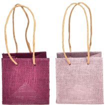 Artículo Bolsa de regalo con asas en rosa burdeos 10,5cm 8uds