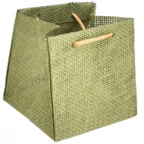 Artículo Bolsas de regalo papel tejido aspecto verde 12x12cm 12 piezas